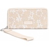 image:imageWrangler Wristlet Wallets for Women Lace Floral Tooled Clutch Purse RFID Blocking Wallet Credit Card HolderTan