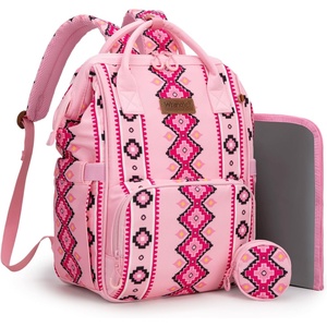 image:imageMontana West Wrangler Diaper Bag Backpack Aztec Callie Bag Travel Backpack Purses Western MultiFunction Baby Bags for Mom3pcs Pink