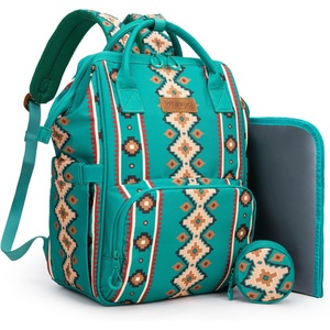 image:imageMontana West Wrangler Diaper Bag Backpack Aztec Callie Bag Travel Backpack Purses Western MultiFunction Baby Bags for MomGreen