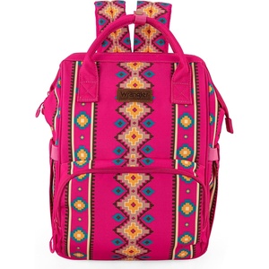 image:imageMontana West Wrangler Diaper Bag Backpack Aztec Callie Bag Travel Backpack Purses Western MultiFunction Baby Bags for MomHot Pink