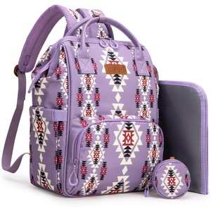 image:imageMontana West Wrangler Diaper Bag Backpack Aztec Callie Bag Travel Backpack Purses Western MultiFunction Baby Bags for MomPurple
