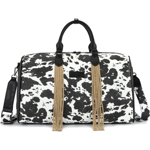 image:imageWrangler Duffel Bag for Women Large Travel Weekender Bag Designer Cactus Print Carry On BagsCowhideBlack