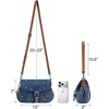 image:imageWrangler Rhinestone Denim Purse Cute Shoulder Bag Womens Crossbody Handbag  with Crossbody Strap Western Buckle Chic Charms Flap amp Zipper Clousure Front Pocket Two Inner PocketsDark Jean