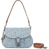image:imageWrangler Rhinestone Denim Purse Cute Shoulder Bag Womens Crossbody Handbag  with Crossbody Strap Western Buckle Chic Charms Flap amp Zipper Clousure Front Pocket Two Inner PocketsJean