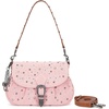 image:imageWrangler Rhinestone Denim Purse Cute Shoulder Bag Womens Crossbody Handbag  with Crossbody Strap Western Buckle Chic Charms Flap amp Zipper Clousure Front Pocket Two Inner PocketsPink