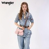 image:imageWrangler Rhinestone Denim Purse Cute Shoulder Bag Womens Crossbody Handbag  with Crossbody Strap Western Buckle Chic Charms Flap amp Zipper Clousure Front Pocket Two Inner PocketsPink