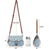 image:imageWrangler Rhinestone Denim Purse Cute Shoulder Bag Womens Crossbody Handbag  with Crossbody Strap Western Buckle Chic Charms Flap amp Zipper Clousure Front Pocket Two Inner PocketsJean