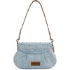 image:imageWrangler Rhinestone Denim Purse Cute Shoulder Bag Womens Crossbody Handbag  with Crossbody Strap Western Buckle Chic Charms Flap amp Zipper Clousure Front Pocket Two Inner PocketsJean