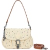 image:imageWrangler Rhinestone Denim Purse Cute Shoulder Bag Womens Crossbody Handbag  with Crossbody Strap Western Buckle Chic Charms Flap amp Zipper Clousure Front Pocket Two Inner PocketsBiege