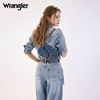 image:imageWrangler Rhinestone Denim Purse Cute Shoulder Bag Womens Crossbody Handbag  with Crossbody Strap Western Buckle Chic Charms Flap amp Zipper Clousure Front Pocket Two Inner PocketsDark Jean