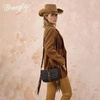 image:imageWrangler Western Shoulder Bag for Women Flap Crossbody Purse with Whipstitch Detail amp FringeVintage Cowgirl HandbagAblack