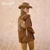 image:imageWrangler Western Shoulder Bag for Women Flap Crossbody Purse with Whipstitch Detail amp FringeVintage Cowgirl HandbagAbrown