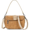image:imageWrangler Western Shoulder Bag for Women Flap Crossbody Purse with Whipstitch Detail amp FringeVintage Cowgirl HandbagAbrown
