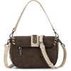 image:imageWrangler Western Shoulder Bag for Women Flap Crossbody Purse with Whipstitch Detail amp FringeVintage Cowgirl HandbagAcoffee