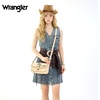 image:imageWrangler Western Shoulder Bag for Women Flap Crossbody Purse with Whipstitch Detail amp FringeVintage Cowgirl HandbagBbeige