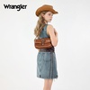 image:imageWrangler Western Shoulder Bag for Women Flap Crossbody Purse with Whipstitch Detail amp FringeVintage Cowgirl HandbagBbrown