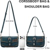 image:imageWrangler Western Shoulder Bag for Women Flap Crossbody Purse with Whipstitch Detail amp FringeVintage Cowgirl HandbagBgreen Dark