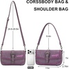 image:imageWrangler Western Shoulder Bag for Women Flap Crossbody Purse with Whipstitch Detail amp FringeVintage Cowgirl HandbagBpurple