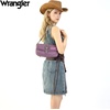 image:imageWrangler Western Shoulder Bag for Women Flap Crossbody Purse with Whipstitch Detail amp FringeVintage Cowgirl HandbagBpurple