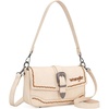 image:imageWrangler Western Shoulder Bag for Women Flap Crossbody Purse with Whipstitch Detail amp FringeVintage Cowgirl HandbagBbeige