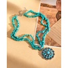 image:imageMontana West Rustic Coutures Jewelry for Women Western Turquoise Pendant NecklaceSilver Blue