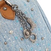 image:imageWrangler Rhinestone Denim Barrel Bag for Women Crossbody Satchel Purse  Bling Rhinestones and Rivets with Detachable Charm Wear as Crossbody Shoulder or Handle for Concerts and Everyday OutingsJean