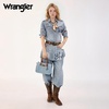 image:imageWrangler Rhinestone Denim Barrel Bag for Women Crossbody Satchel Purse  Bling Rhinestones and Rivets with Detachable Charm Wear as Crossbody Shoulder or Handle for Concerts and Everyday OutingsJean