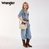 image:imageWrangler Rhinestone Denim Barrel Bag for Women Crossbody Satchel Purse  Bling Rhinestones and Rivets with Detachable Charm Wear as Crossbody Shoulder or Handle for Concerts and Everyday OutingsBiege