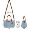 image:imageWrangler Rhinestone Denim Barrel Bag for Women Crossbody Satchel Purse  Bling Rhinestones and Rivets with Detachable Charm Wear as Crossbody Shoulder or Handle for Concerts and Everyday OutingsJean