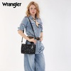 image:imageWrangler Rhinestone Denim Barrel Bag for Women Crossbody Satchel Purse  Bling Rhinestones and Rivets with Detachable Charm Wear as Crossbody Shoulder or Handle for Concerts and Everyday OutingsBlack