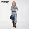 image:imageWrangler Rhinestone Denim Barrel Bag for Women Crossbody Satchel Purse  Bling Rhinestones and Rivets with Detachable Charm Wear as Crossbody Shoulder or Handle for Concerts and Everyday OutingsBlack