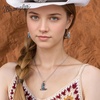 image:imageMontana West Wrangler Couture Turquoise Jewelry for Women Western Jewelry Pendant Necklace Cowgirl Vintage Western NecklaceBoots Silver Green