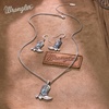 image:imageMontana West Wrangler Couture Turquoise Jewelry for Women Western Jewelry Pendant Necklace Cowgirl Vintage Western NecklaceBoots Silver Green