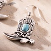 image:imageMontana West Wrangler Couture Turquoise Jewelry for Women Western Jewelry Pendant Necklace Cowgirl Vintage Western NecklaceBoots Silver Green