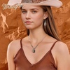 image:imageMontana West Wrangler Couture Turquoise Jewelry for Women Western Jewelry Pendant Necklace Cowgirl Vintage Western NecklaceHat Silver Green