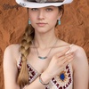image:imageMontana West Wrangler Couture Turquoise Jewelry for Women Western Jewelry Pendant Necklace Cowgirl Vintage Western NecklaceSqure Silver Green