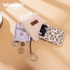 image:imageMontana West X Wrangler Credit Card Holder for Women Cow Print Rfid Blocking Slim Thin Credit Card Wallet Small Credit Card Organizer for Ladies FemaleLeopardBeige