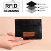 image:imageMontana West X Wrangler Credit Card Holder for Women Cow Print Rfid Blocking Slim Thin Credit Card Wallet Small Credit Card Organizer for Ladies FemaleGracefulBlack