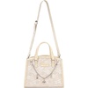 image:imageWrangler Lace Tote Bag for Women Medium Crossbody Top Handle Handbags Ladies Satchel Elegant Purse Charms for Wedding GiftTan