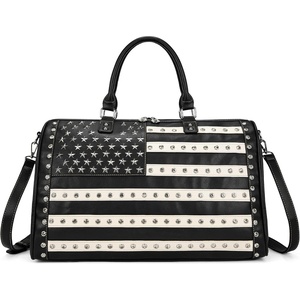 image:imageMontana West American Flag Studded Weekender Bags Patriotic Duffle Bag Large Carry on for Men amp Women BlackFlagBlack