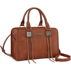 image:imageWrangler Tote Bag for Women Crossbody Purse Fringe Western Purse Vintage Top Handle HandbagsBrown