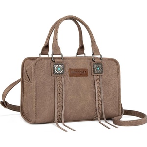 image:imageWrangler Tote Bag for Women Crossbody Purse Fringe Western Purse Vintage Top Handle HandbagsKhaki