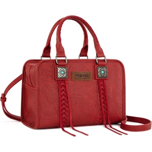 image:imageWrangler Tote Bag for Women Crossbody Purse Fringe Western Purse Vintage Top Handle HandbagsPlum Wine Red