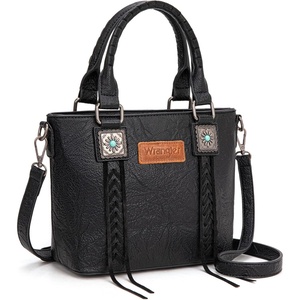 image:imageWrangler Tote Bag for Women Crossbody Purse Fringe Western Purse Vintage Top Handle HandbagsRetro Black