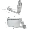 image:imageMontana West Crossbody Bag for Women with Dual Zipper Pockets Bum Bag Fanny Packs Sling Chest Purse with Wide Adjustable StrapSilver