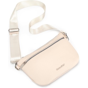 image:imageMontana West Crossbody Bag for Women with Dual Zipper Pockets Bum Bag Fanny Packs Sling Chest Purse with Wide Adjustable StrapBeige