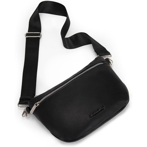 image:imageMontana West Crossbody Bag for Women with Dual Zipper Pockets Bum Bag Fanny Packs Sling Chest Purse with Wide Adjustable StrapBlack