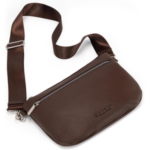 image:imageMontana West Crossbody Bag for Women with Dual Zipper Pockets Bum Bag Fanny Packs Sling Chest Purse with Wide Adjustable StrapChocolate