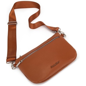 image:imageMontana West Crossbody Bag for Women with Dual Zipper Pockets Bum Bag Fanny Packs Sling Chest Purse with Wide Adjustable StrapCognac