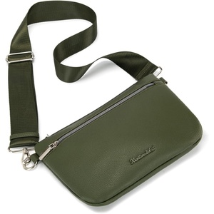 image:imageMontana West Crossbody Bag for Women with Dual Zipper Pockets Bum Bag Fanny Packs Sling Chest Purse with Wide Adjustable StrapGreen
